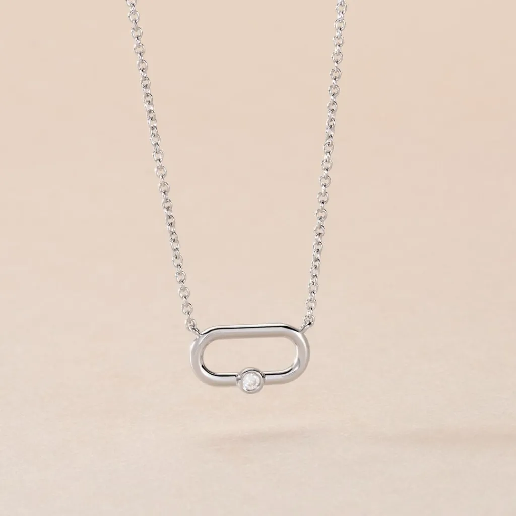 Histoire d'Or Collier Infini Pop De Zirconium argent blanc oxyde New