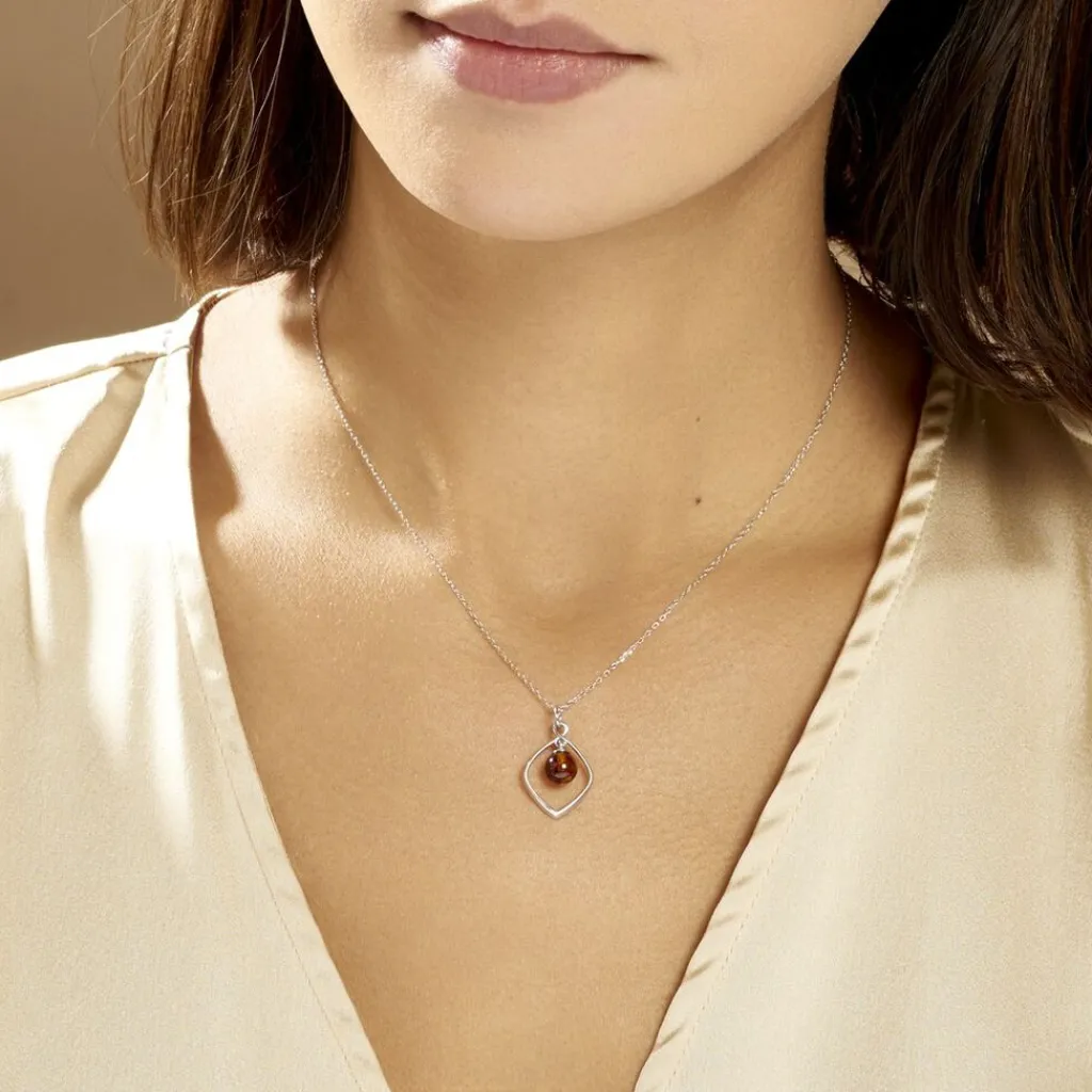 Histoire d'Or Collier Iva Argent Blanc Ambre Discount