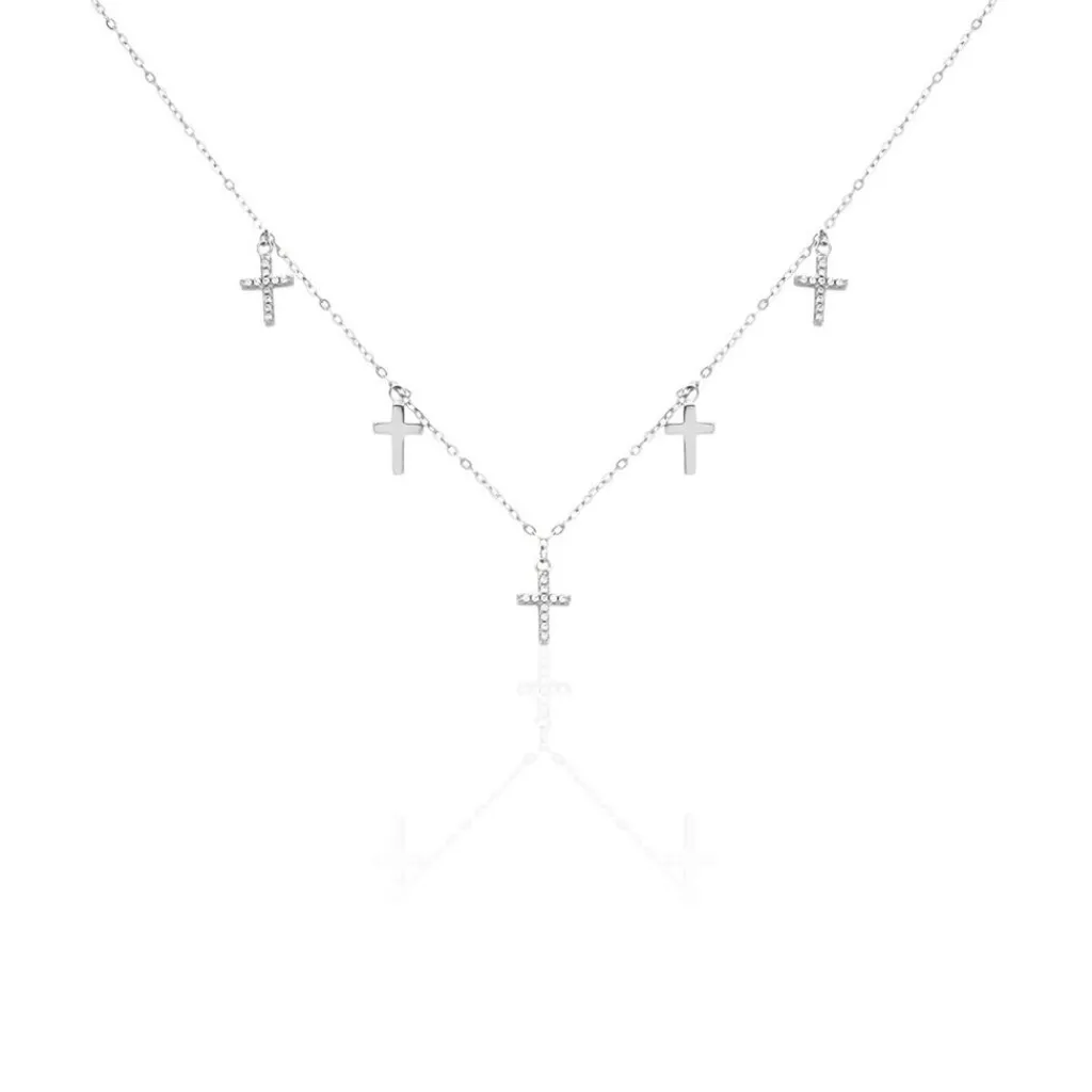 Histoire d'Or Collier Ivah Argent Blanc Oxyde De Zirconium Discount