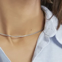 Histoire d'Or Collier Ivy Maille Haricot or blanc Hot