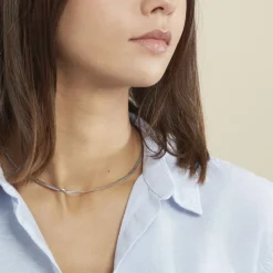 Histoire d'Or Collier Izel Maille Anglaise Or Blanc Best