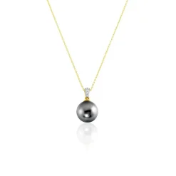Histoire d'Or Collier Jodocus Or Jaune Perle De Tahiti Oxyde Zirconium Outlet