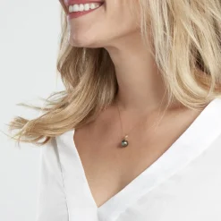 Histoire d'Or Collier Jodocus Or Jaune Perle De Tahiti Oxyde Zirconium Outlet