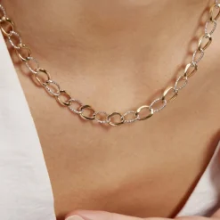 Histoire d'Or Collier Joice Maille Alternée Et Godronne or bicolore Clearance