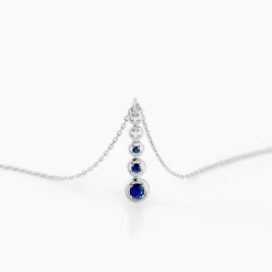 Histoire d'Or Collier Josephine Et Diamant or blanc saphir Clearance