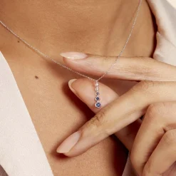 Histoire d'Or Collier Josephine Et Diamant or blanc saphir Clearance