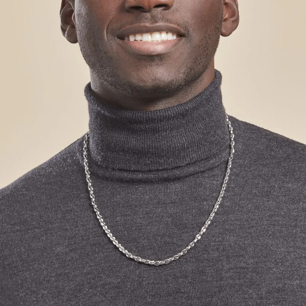 JOURDAN Collier Homme Mikeno Acier Blanc