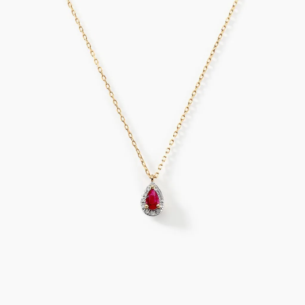 Histoire d'Or Collier Juliettina Diamant or jaune rubis Outlet