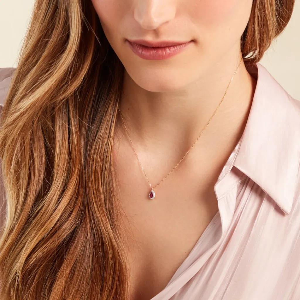 Histoire d'Or Collier Juliettina Diamant or jaune rubis Outlet