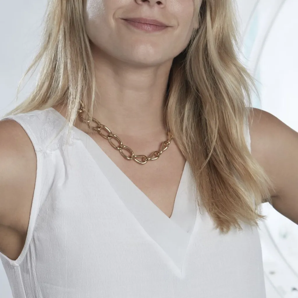 Histoire d'Or Collier Justinien Acier Doré