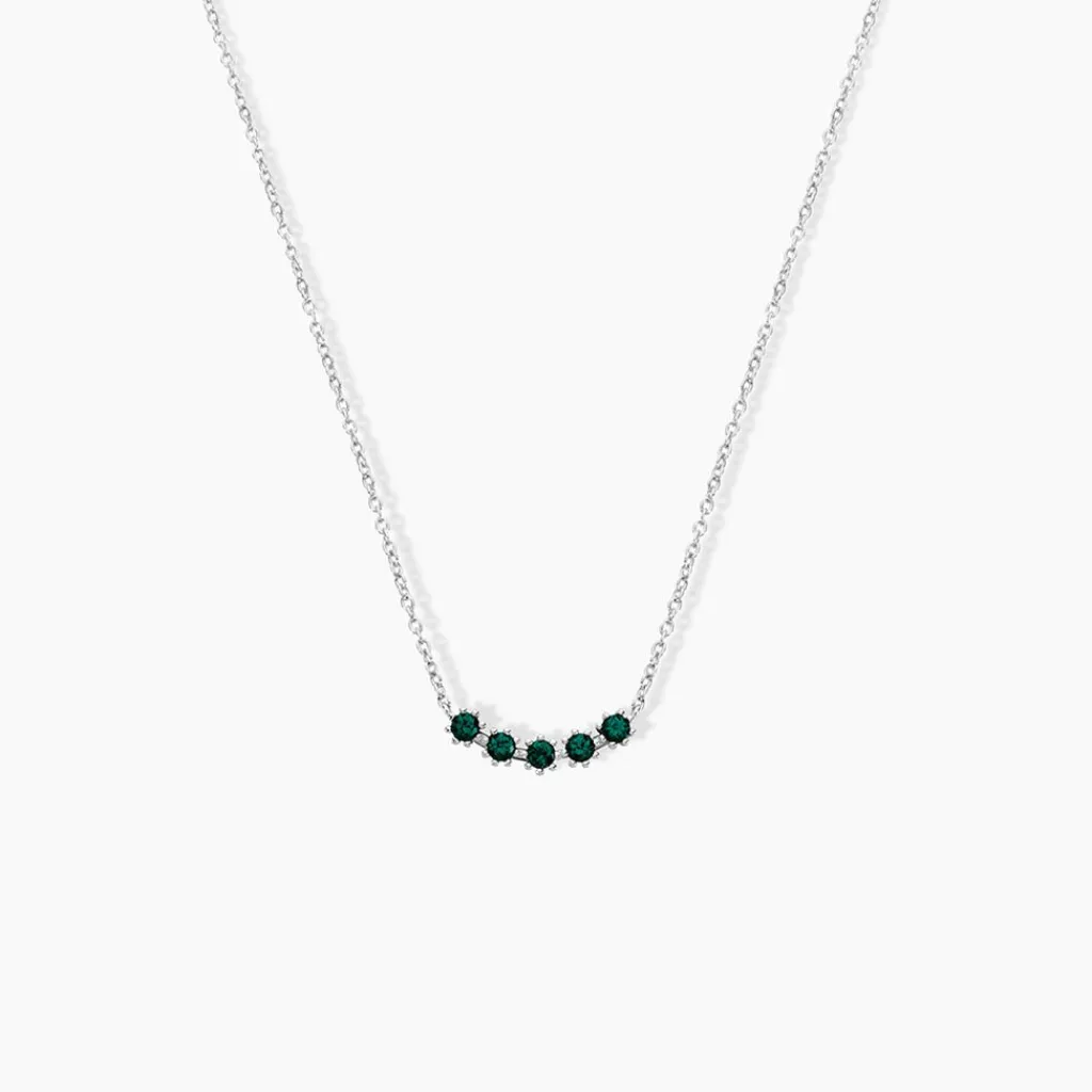 Histoire d'Or Collier Karrie Argent Blanc Oxyde De Zirconium argent blanc oxyde vert Discount