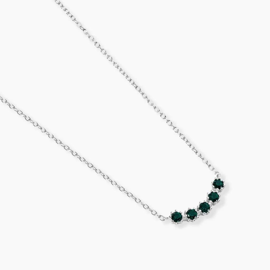 Histoire d'Or Collier Karrie Argent Blanc Oxyde De Zirconium argent blanc oxyde vert Discount