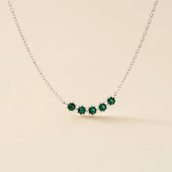 Histoire d'Or Collier Karrie Argent Blanc Oxyde De Zirconium argent blanc oxyde vert Discount