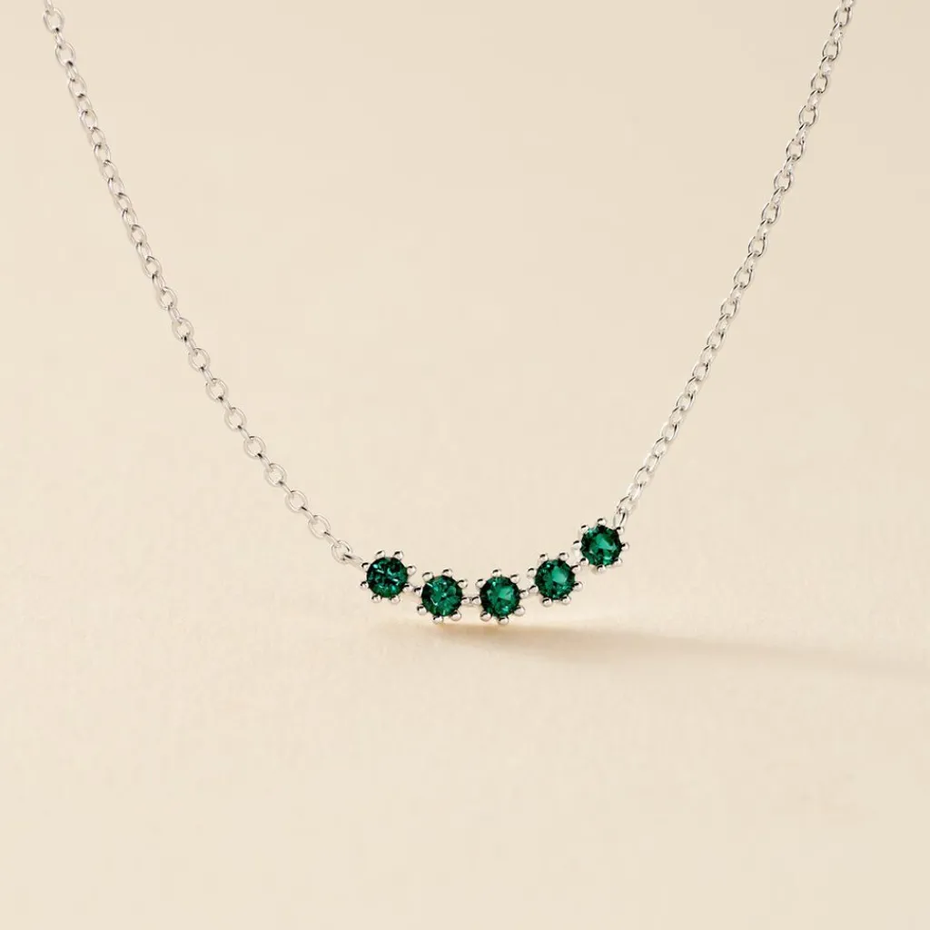 Histoire d'Or Collier Karrie Argent Blanc Oxyde De Zirconium argent blanc oxyde vert Discount