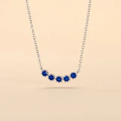 Histoire d'Or Collier Karrie Argent Blanc Oxyde De Zirconium argent blanc oxyde bleu Sale