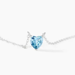 Histoire d'Or Collier Kelvyn Argent Blanc Oxyde De Zirconium argent blanc oxyde bleu sky Discount