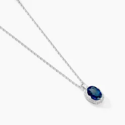 Histoire d'Or Collier Kriska Or Blanc Saphir Et Diamant Online