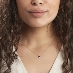 Histoire d'Or Collier Kriska Or Blanc Saphir Et Diamant Online