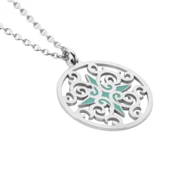 Histoire d'Or Collier Krysia Argent Blanc Email Turquoise Sale