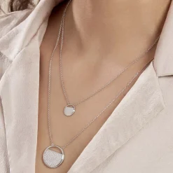 LAETIZIA Collier Clara Argent Blanc Oxyde De Zirconium New