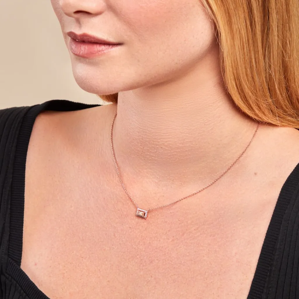 Histoire d'Or Collier Laurine Argent Rose Oxyde De Zirconium argent rose oxyde champagne Sale