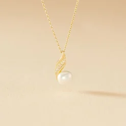 Histoire d'Or Collier Leta Or Jaune Perle De Culture Et Oxyde De Zirconium Outlet