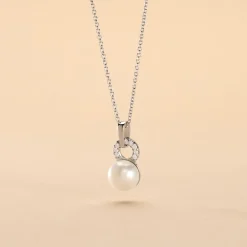 Histoire d'Or Collier Lilio Argent Blanc Perle De Culture Et Oxyde De Zirconium New