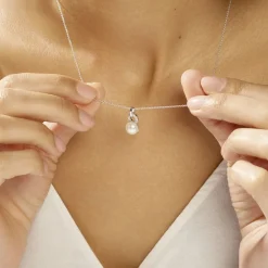 Histoire d'Or Collier Lilio Argent Blanc Perle De Culture Et Oxyde De Zirconium New