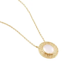 Histoire d'Or Collier Linna Plaqué Or Jaune Pierre De Lune Discount