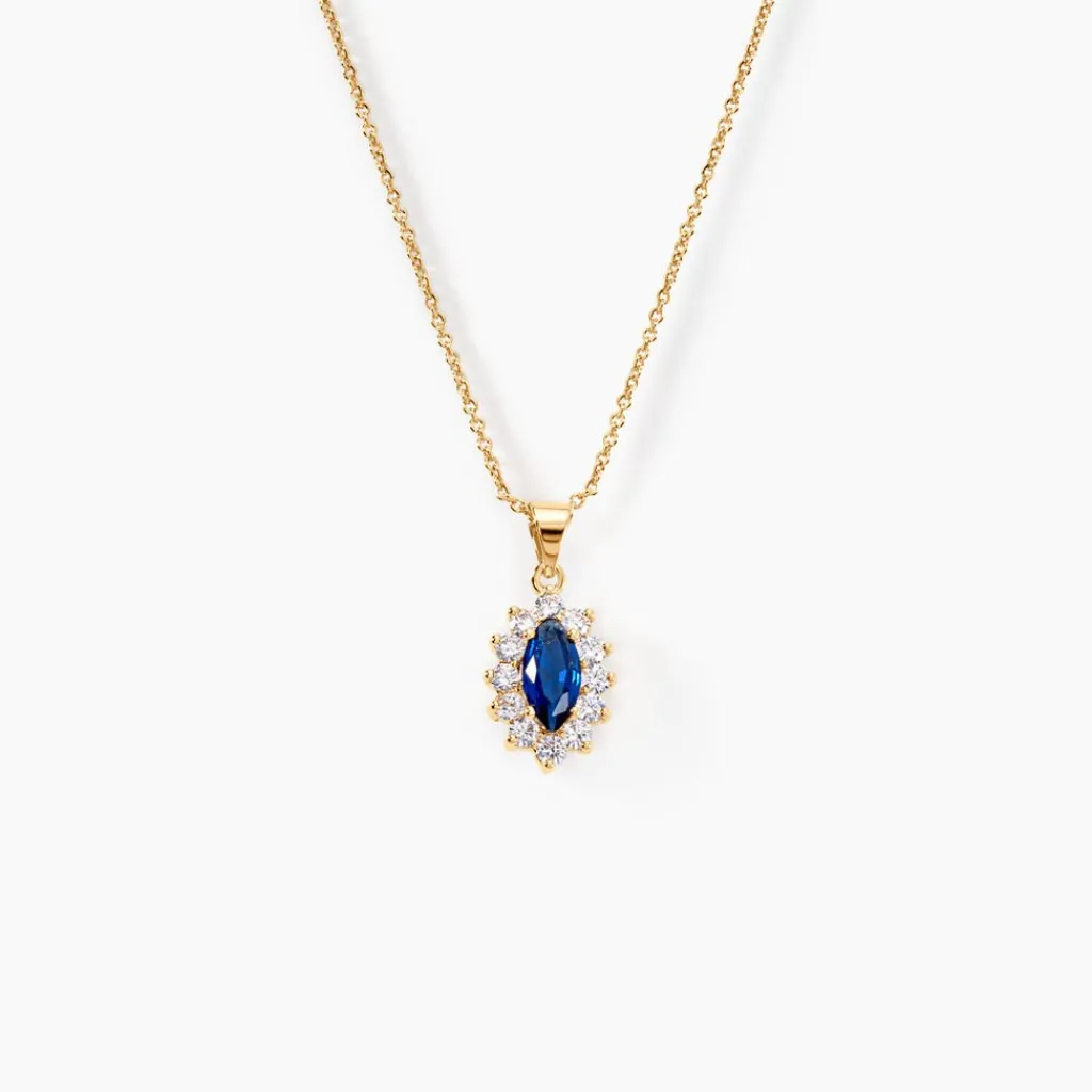 Histoire d'Or Collier Lisea Plaqué Or Jaune Verre Et Oxyde De Zirconium plaqué or jaune verre bleu Discount