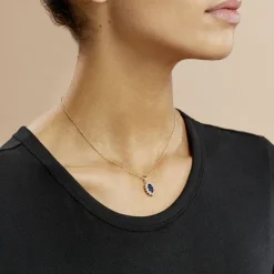 Histoire d'Or Collier Lisea Plaqué Or Jaune Verre Et Oxyde De Zirconium plaqué or jaune verre bleu Discount