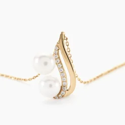 Histoire d'Or Collier Loeva Or Jaune Perle De Culture Et Oxyde De Zirconium