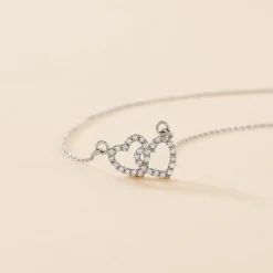 Histoire d'Or Collier Loving Argent Blanc Oxyde De Zirconium New