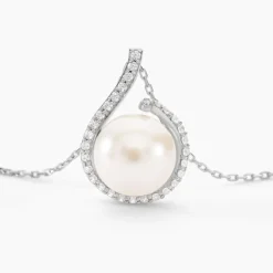 Histoire d'Or Collier Lucinda Or Blanc Perle De Culture Et Oxyde De Zirconium Best