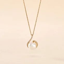 Histoire d'Or Collier Lucinda Or Jaune Perle De Culture Et Oxyde De Zirconium Discount