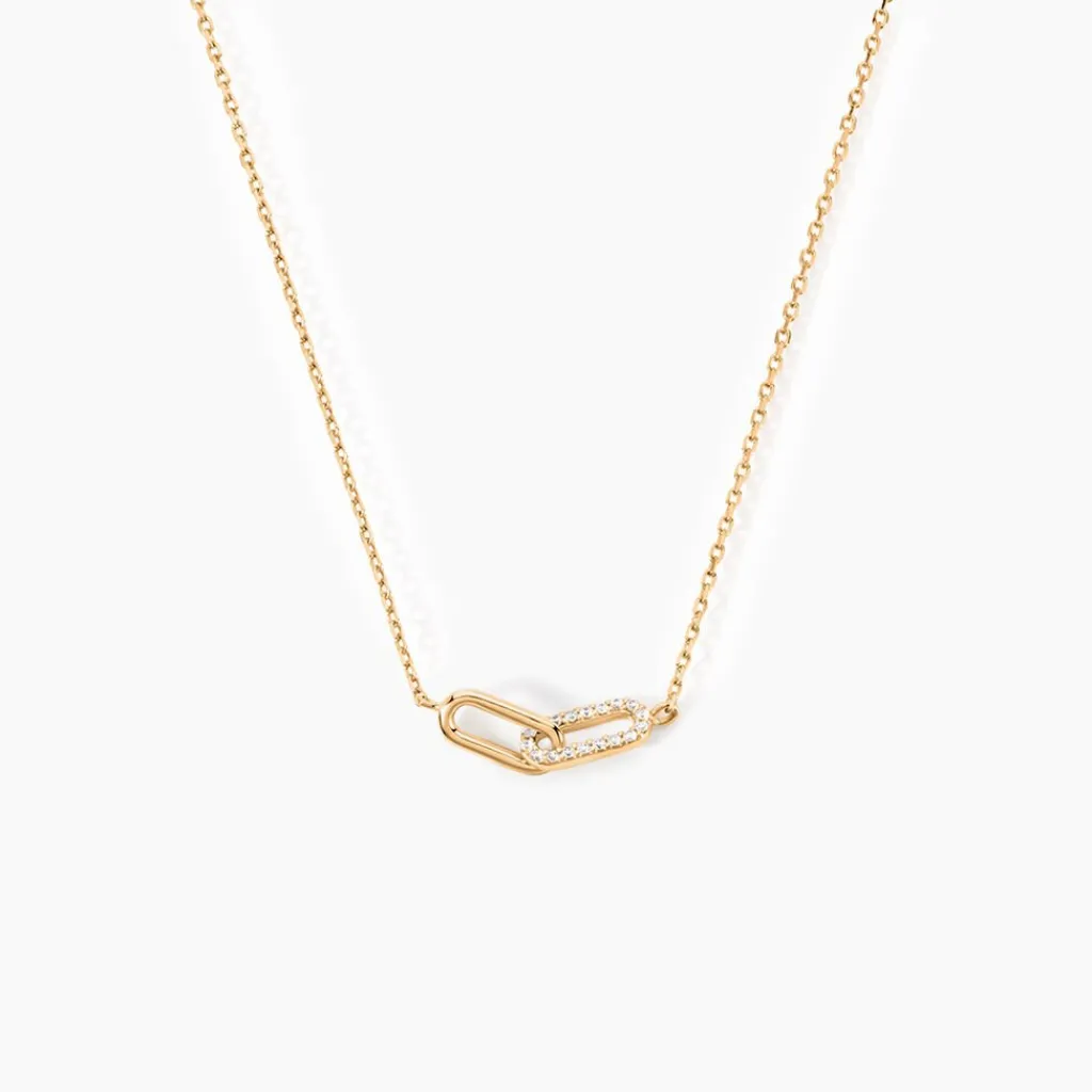 Histoire d'Or Collier Lueur Plaqué Or Jaune Oxyde De Zirconium Sale