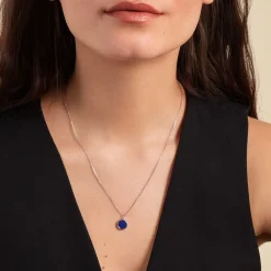 Histoire d'Or Collier Lunatique Argent Blanc Lapis Lazuli Nacre argent blanc lapis lazuli bleu