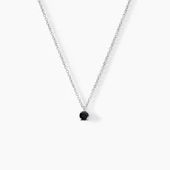 Histoire d'Or Collier Lylwenn argent blanc oxyde de zirconium noir Discount