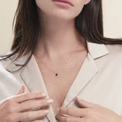 Histoire d'Or Collier Lylwenn argent blanc oxyde de zirconium noir Discount