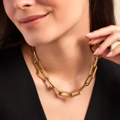 Histoire d'Or Collier Lyre Acier Jaune Best