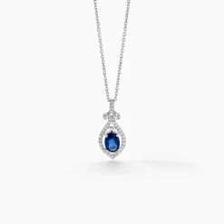 Histoire d'Or Collier Lys Or Blanc Saphir Et Diamant