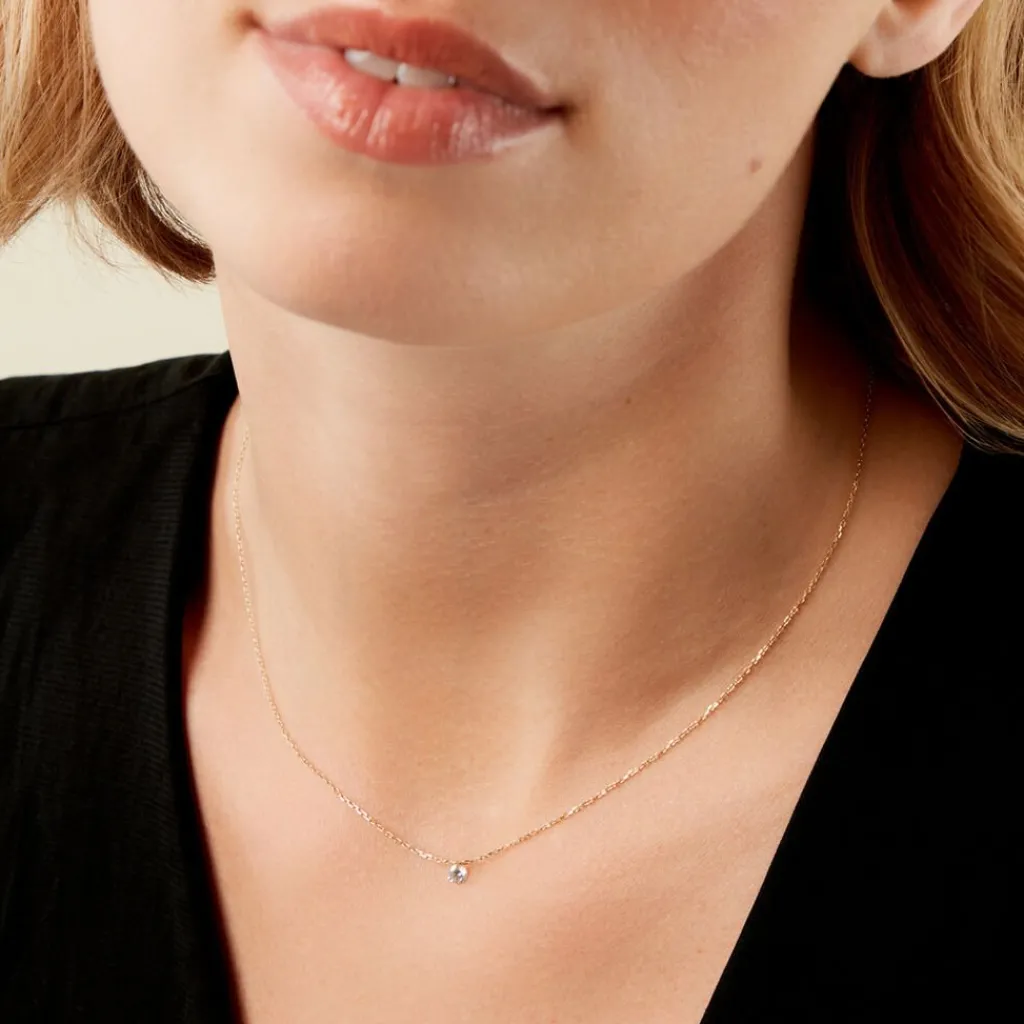 Histoire d'Or Collier Mable Or Jaune Diamant Synthétique