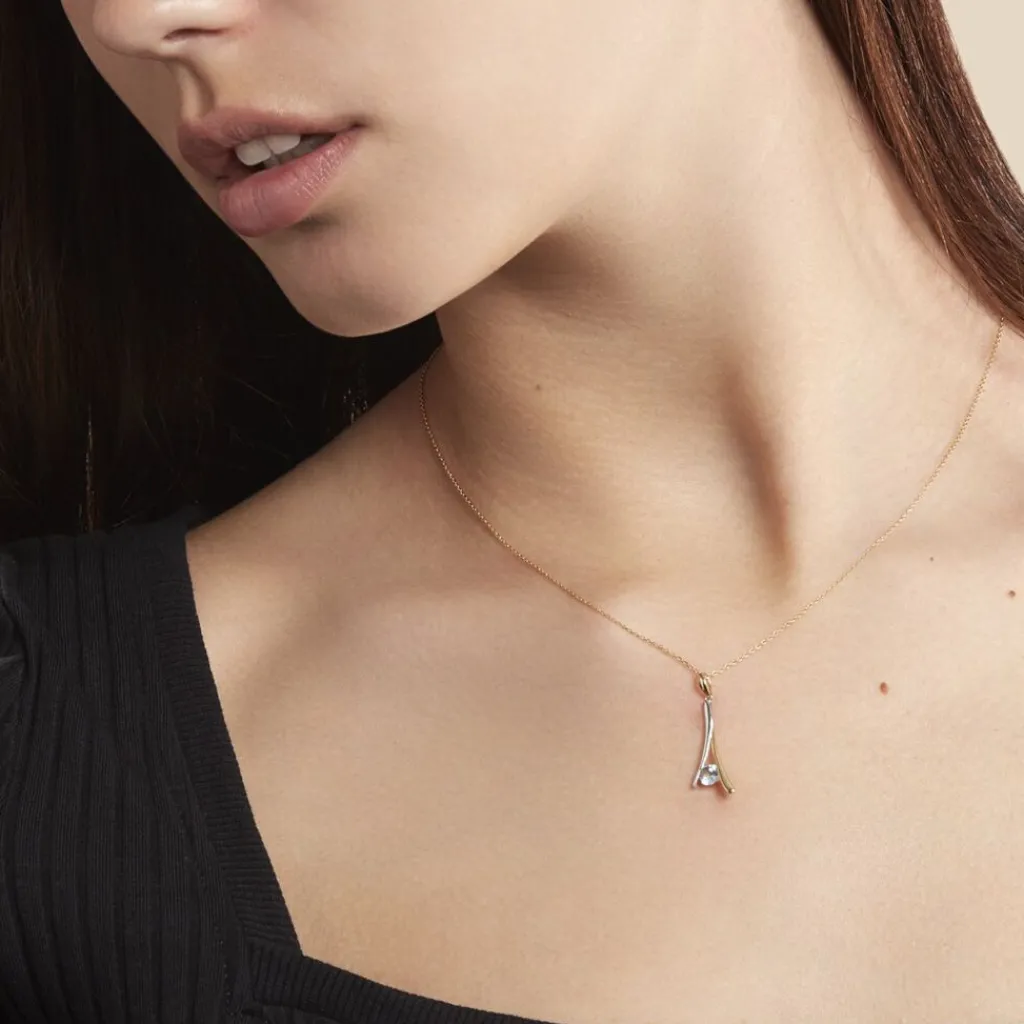 Histoire d'Or Collier Madli Or Bicolore Topaze Hot