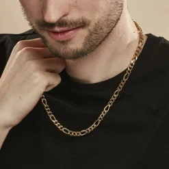 Histoire d'Or Collier Maille Acier Doré Virgil Sale