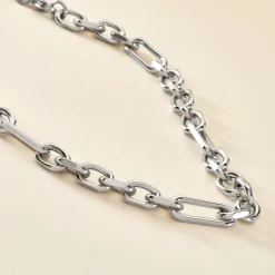 Histoire d'Or Collier Maille Palerme Acier Blanc Best