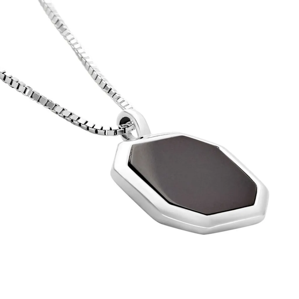 Histoire d'Or Collier Mani Argent Blanc Agate argent blanc agate noir Sale