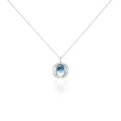 Histoire d'Or Collier Marie-jacqueline Or Blanc Topaze Et Diamant Online