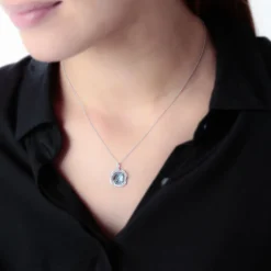 Histoire d'Or Collier Marie-jacqueline Or Blanc Topaze Et Diamant Online