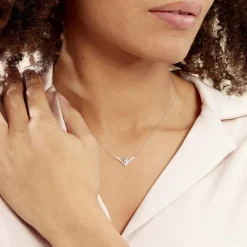 Histoire d'Or Collier Marlene Or Blanc Topaze Et Oxyde De Zirconium Clearance