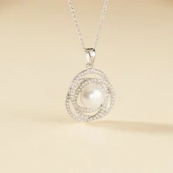 Histoire d'Or Collier Matilda Argent Blanc Perle De Culture Et Oxyde De Zirconium New